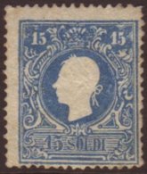 LOMBARDY VENETIA 1859 15s Blue Type II, Sassone 32, Mint Part Og, Centered To Low Right With Good Colour, Cat... - Sin Clasificación