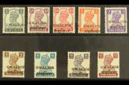 GWALIOR 1949 Alizah Press Ovpt Set, SG 129/137, Very Fine Never Hinged Mint. (9 Stamps) For More Images, Please... - Sonstige & Ohne Zuordnung