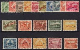 1906-13 Pictorial Complete Set, Scott 125/144, Each With 'SPECIMEN' Overprint And Security Punch Hole, Fresh Never... - Haïti