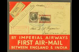 1929 FIRST ENGLAND & INDIA RETURN FLIGHT. (14 Apr) Special Printed Registered Envelope To Switzerland, Bearing... - Andere & Zonder Classificatie