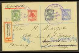 1911 Pandanus Pine Complete Set (SG 8/11) On Registered Re-directed Cover Addressed To Germany, Stamps Tied By... - Îles Gilbert Et Ellice (...-1979)