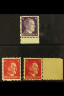 WWII AMERICAN O.S.S. PROPAGANDA FORGERIES 1945 6pf Violet & 12pf Carmine (x2, Different Paper/gum) Hitler,... - Other & Unclassified