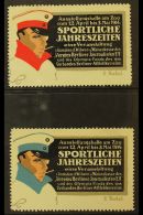 SPORT CHARITY LABELS 1914 'Sportliche Jahreszeiten' Set Of 2 Poster Stamps Issued To Raise Funds For The Widow's... - Otros & Sin Clasificación