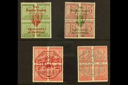 UNOFFICIAL ISSUES FOR DOBELN AND ROSSWEIN 1946 Overprinted West Saxony Blocks Of Four For Dobeln (Michel 2 &... - Autres & Non Classés