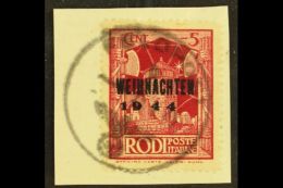 INSELPOST RHODOS FELDPOST 1944 "Weihnachten" Overprint Type II On Rodi Issue, Michel 12 II, Very Fine Used On... - Sonstige & Ohne Zuordnung