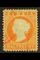 1880-81 ½d Orange Wmk Sideways, SG 10A, Used With Two Part Cds's, Small Thin, Cat £425 For More... - Gambia (...-1964)