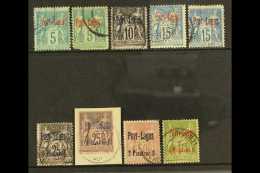 FRENCH LEVANT - PORT LAGOS 1893 USED Definitive Set On A Stock Card, Yv 1/6, Includes 5c (carmine & Vermilion... - Otros & Sin Clasificación
