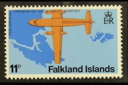 1979 11p Airport WATERMARK CROWN TO LEFT Variety, SG 361w, Very Fine Never Hinged Mint, Fresh. For More Images,... - Falkland