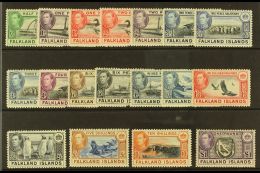 1938-50 Complete King George VI Definitive Set, SG 146/163, Fine Mint. (18 Stamps) For More Images, Please Visit... - Islas Malvinas