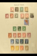 1878-1891 COLLECTION With Many Shades On An Old Page, Inc 1878-79 No Wmk 4d Used And 6d & 1s Unused, 1885-91... - Falkland