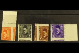 1936-37 OBLIQUE PERFORATIONS King Fouad "Postes" 1m, 2m, 5m And 10m, Mint Never Hinged, The 1m And 10m Are... - Andere & Zonder Classificatie