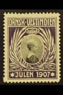 CHRISTMAS SEAL 1907 'Julen' Christmas Seal, Fine Mint, Very Fresh & Scarce.  For More Images, Please Visit... - Danish West Indies
