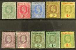 1907-09 KEVII Set To 5s, SG 25/33, Including 6d Both Listed Shades And 1s Both Watermarks, Fine Mint. (10 Stamps)... - Kaimaninseln