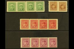 1942-43 COIL REPAIR PASTE-UP PAIR/STRIPS. 1c Green, 2c Brown (pair) & 3c Dark Carmine Imperf X Perf 8 And 3c... - Sonstige & Ohne Zuordnung