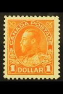 1923 $1 Deep Orange, Wet Printing, Unitrade 122b, Fine Never Hinged Mint. For More Images, Please Visit... - Sonstige & Ohne Zuordnung