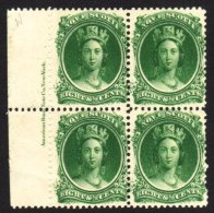 1860-63 8½c Deep Green On White Paper SG 26, Fine Mint Marginal Imprint Block Of Four.  For More Images,... - Autres & Non Classés