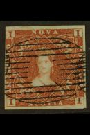 1851 1d Red- Brown, SG 1, Used With Lovely Oval Grill Cancellation & 4 Small/large Margins. A Striking Stamp.... - Otros & Sin Clasificación