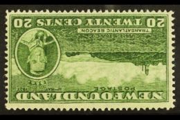 1937 20c Green Additional Coronation Perf 14 WATERMARK INVERTED Variety, SG 264dw, Fine Mint, Fresh. For More... - Andere & Zonder Classificatie