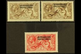 1913-24 2s6d Pale Brown, 2s6d Sepia, And 5s Bright Carmine Seahorses, DLR Printings, SG 85/87, Mint, Lovely Fresh... - Otros & Sin Clasificación