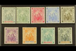 1897-98 Diamond Jubilee (White Paper) Complete Set, SG 116/24, Fine Mint. (9 Stamps) For More Images, Please Visit... - Barbades (...-1966)