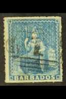 1860 (1d) Pale Blue, Pin-perf 14, SG 14, Good Used With Part Pin-perfs To All Four Sides, And With Neat Number "1"... - Barbades (...-1966)