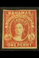 1859 1d Reddish Lake On Thick Slightly Transparent Paper (see Notes After SG 2), Mint With 4 Margins. For More... - Other & Unclassified
