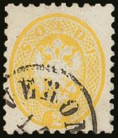 LOMBARDY-VENETIA 1865 2so Yellow, Perf 9½, Sass 41, (Mi 19), Superb Used With Verona Cds Cancel. Signed... - Otros & Sin Clasificación