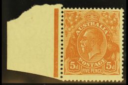 1926-30 5d Orange-brown KGV, Perf 13½x12½, SG 103a, Never Hinged Mint Marginal Example. For More... - Sonstige & Ohne Zuordnung