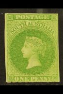 SOUTH AUSTRALIA 1858-59 1d Light Yellow- Green Rouletted, SG 14, Lightly Hinged Mint With Complete Internal... - Otros & Sin Clasificación