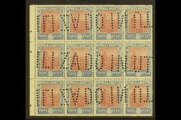 1912-15 20p Dull Claret & Blue (SG 411, Scott 204), Fine Mint (most Stamps Never Hinged) Marginal BLOCK Of 12... - Sonstige & Ohne Zuordnung