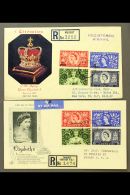 1953 CORONATION A Complete Set Of The Four Overprinted Sets On Stamps Of Great Britain For Tangier, Muscat,... - Ohne Zuordnung