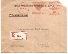 SUEDE EMA SUR LETTRE DE GÄVLE DU 29/9/1938 - Sonstige & Ohne Zuordnung