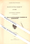 Original Patent - Gottfried Stierlin In Schaffhausen , 1879 , Fisch- Und Scharnierbänder , Fensterbau , Türenbau !!! - Andere & Zonder Classificatie