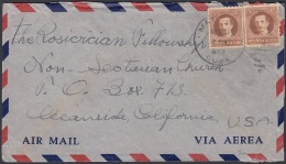 1917-H-334 CUBA REPUBLICA 1917 8c IGNACIO AGRAMONTE SOBRE 1949 A US ROSACRUCIAN FELLOWSHIP NON SECTARIAN CHURCH - Lettres & Documents