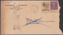 1942-H-25 CUBA REPUBLICA 1942 SEMIPOSTAL TUBERCULOSOS SOBRE RETORNADO 1942. POSTMARK DESCONOCIDO UNCLAIMEND. - Briefe U. Dokumente