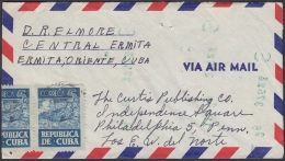 1948-H-55  CUBA 1957 5c JOSE MARTI 1948. CENTRAL ERMITA COVER TO US. SUGAR MILLS. - Briefe U. Dokumente