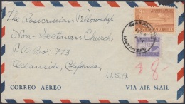 1948-H-58 CUBA REPUBLICA 1948 8c AVION SOBRE 1949 A US ROSACRUCIAN FELLOWSHIP NON SECTARIAN CHURCH - Briefe U. Dokumente