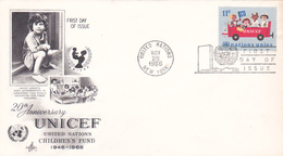 United Nations 1966 20th Anniversary Of UNICEF,11c Carriage, FDC - Autres & Non Classés