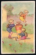 9006 - Alte Glückwunschkarte - Schulanfang Zuckertüte - AGB 4664 - Gel 1940 - Children's School Start