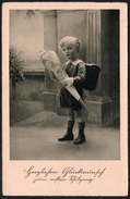 9037 - Alte Glückwunschkarte - Schulanfang Junge Mit Zuckertüte - N. Gel - HB 6035 - Einschulung