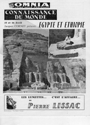 EGYPTE ETHIOPIE -AFRIQUE-CONNAISSANCE DU MONDE JACQUES CORNET-CINEMA OMNIA- TAHITI PECHE A MOOREA-CHEGARAY - Programas