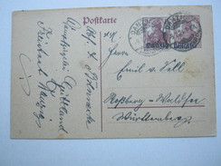 DANZIG ,  1920, Ganzsache Mit Zusatzfrankatur , Reine Bedarfskarte - Postal  Stationery