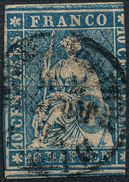 Stamp SWITZERLAND 1858-62 10r Used - Oblitérés