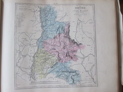 Carte Géographique 1880 Departement  Departement DROME  Valence  Montelimar  Pierrelatte Livron Crest - Cartes Géographiques