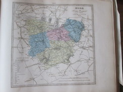 Carte Géographique 1880 Departement  EURE  Evreux Les Andelys Bernay - Cartes Géographiques