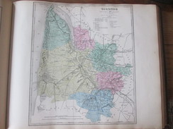 Carte Géographique 1880 Departement  De La GIRONDE 33 Bordeaux Bordeaux  Arcachon Blaye Langon Lesparre Libourne - Cartes Géographiques