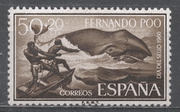 Fernando Po 1961. Scott #B6 (M) Harpooning Whale - Fernando Po