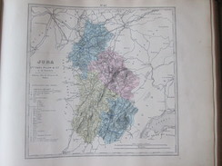 Carte Géographique 1880 Departement  Du JURA   Lons-le-Saunier Dole Saint-Claude Morlay, Parcey, Gevry Et Rahon. Poligny - Cartes Géographiques
