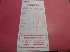 CHEMINS DE FERS S.N.C.F. HORAIRES  TOULOUSE -LATOUR DE CAROL-PERPIGNAN  HIVER 1977/78 - Railway