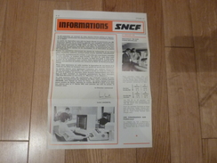 CHEMINS DE FER S.N.C.F. NOUVEAUX TEE SUR PARIS/BRUXELLES 1974 BULLETIN D'INFORMATION - Chemin De Fer